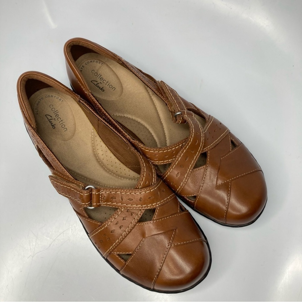 Clarks Ashland spin Q loafers brown leather size 9 - Picture 2 of 7
